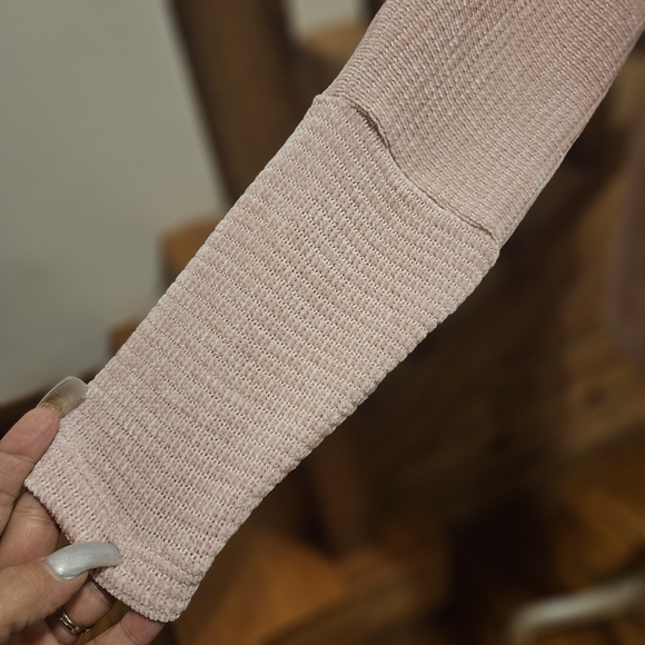 Chenault Pink Sweater with Red Sequin Heart Design - Picture 3 of 8